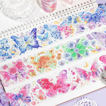 [2603-118] Butterfly Letter Iridescent PET Tape 4 Styles
