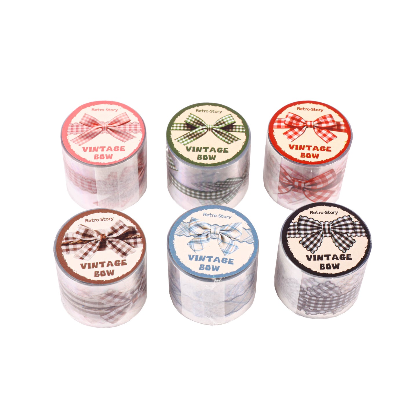 [2603-054] Vintage Bow Washi Tape 6 Styles