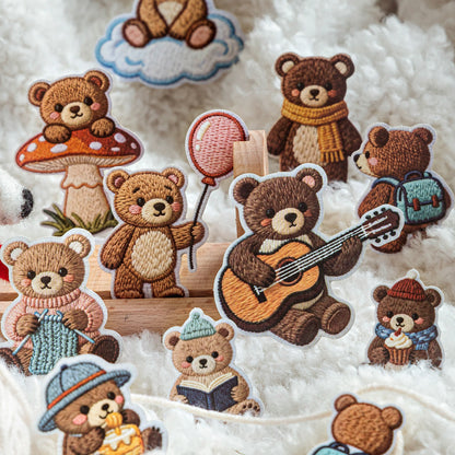 [2602-023] Embroidered Puppy Animal Stickers 40 Sheets