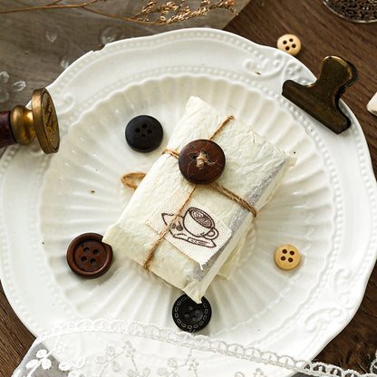 [2601-206] Handwritten Fabric Button Pack 4 Styles