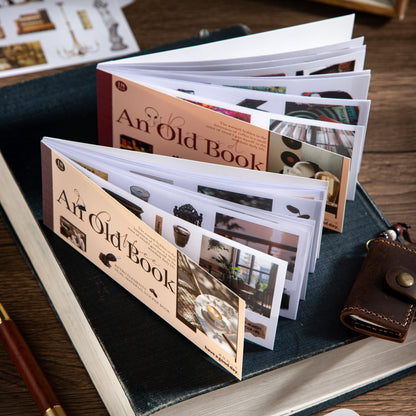 [2602-013] Vintage Book Style Dual Material Sticker Book 4 Styles