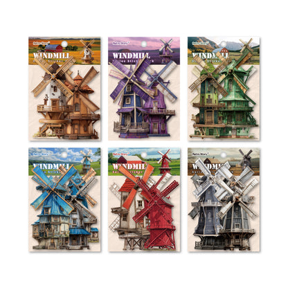 [2603-013] Vintage Countryside Windmill Stickers 6 Styles