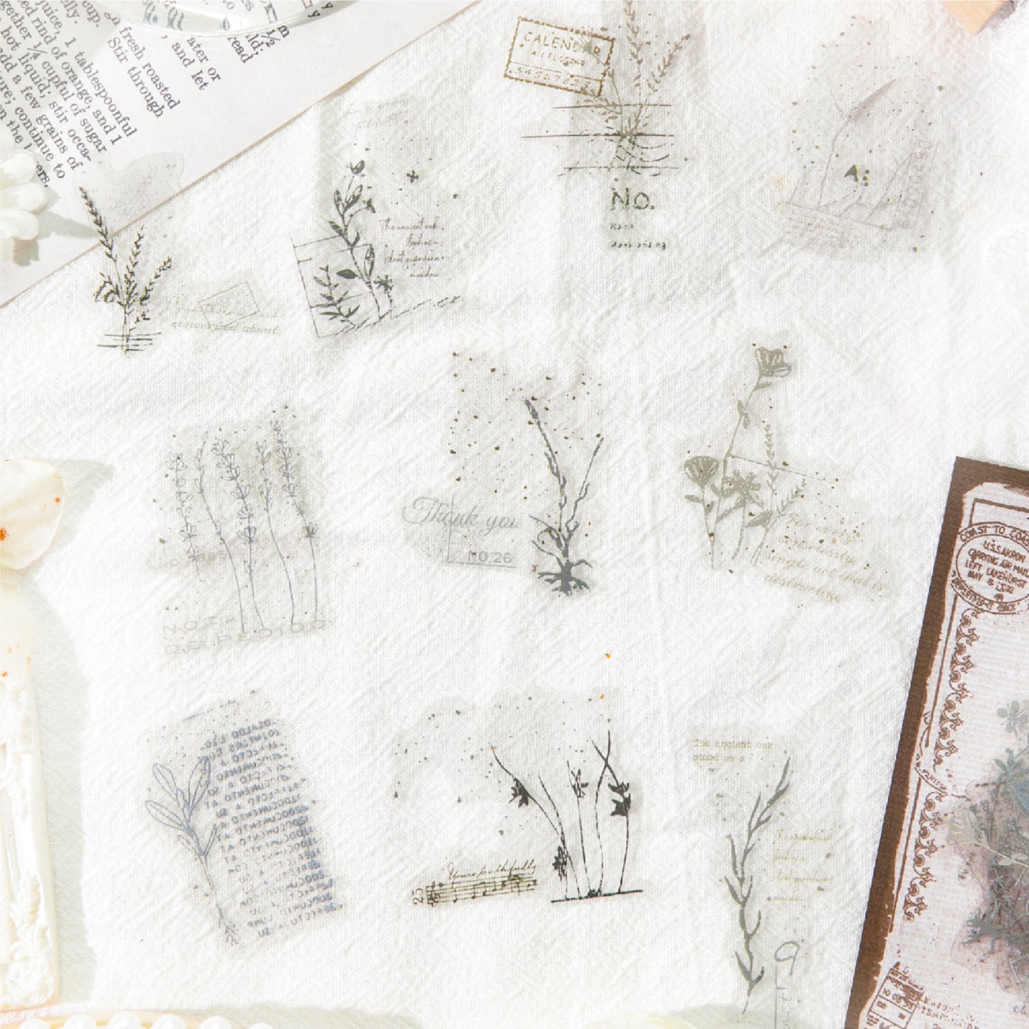 [2601-190] Vintage Herbarium PET Stickers