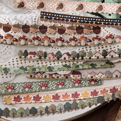 [2602-009] Vintage Fabric Strip Stickers 6 Styles