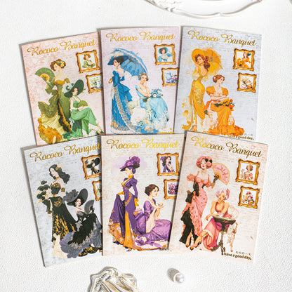 [2603-005] Vintage Character PET Background Collage Stickers 6 Styles