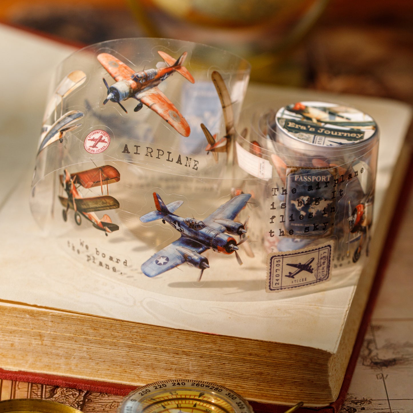 [2603-100] Travel Journal Die Cut Decorative Tape 4 Styles