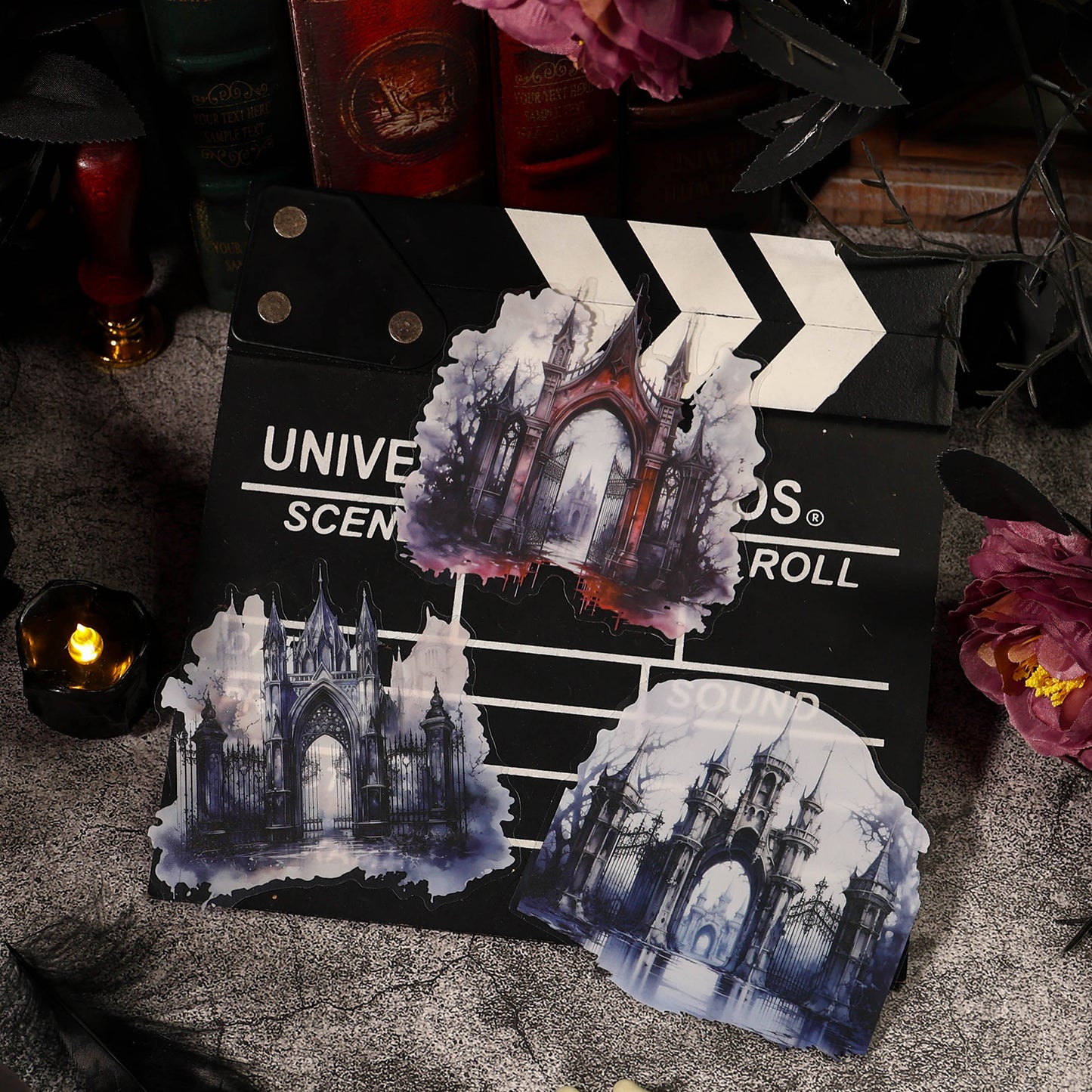 [2601-238] Gothic Cathedral Collage Paper 4 Styles