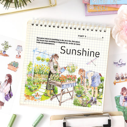 [2603-081] Cute Cartoon Girl Journal Collage Sticker Book 4 Styles