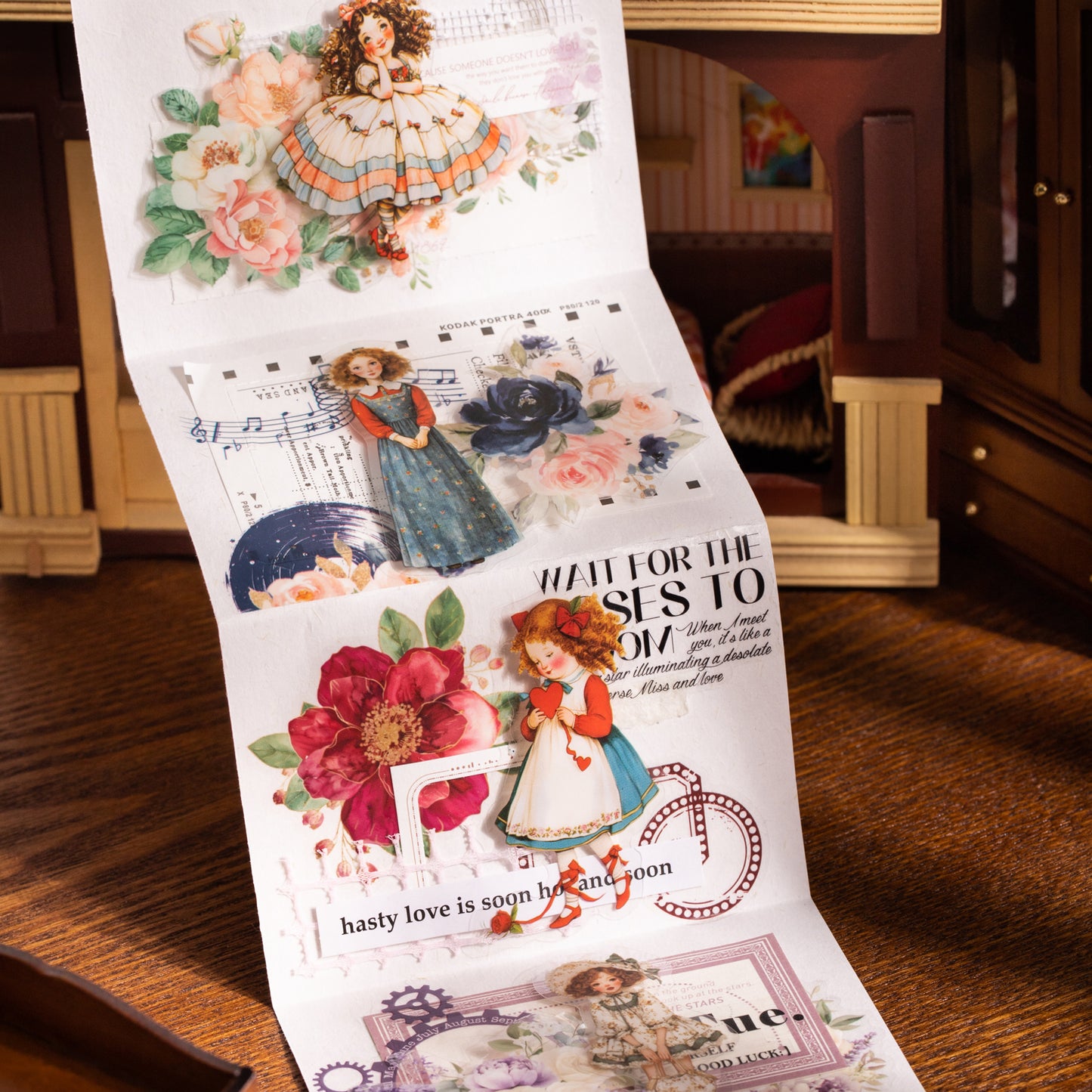 [2603-138] Vintage Girl PET Sticker Pack 4 Styles