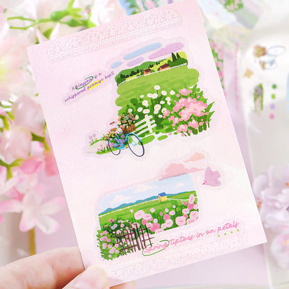 [2603-040] Floral Die Cut PET Tape 4 Styles