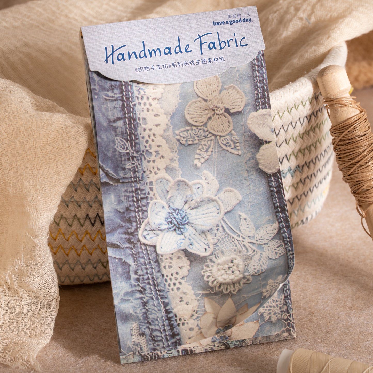 [2603-098] Fabric Texture Journal Collage Paper 6 Styles