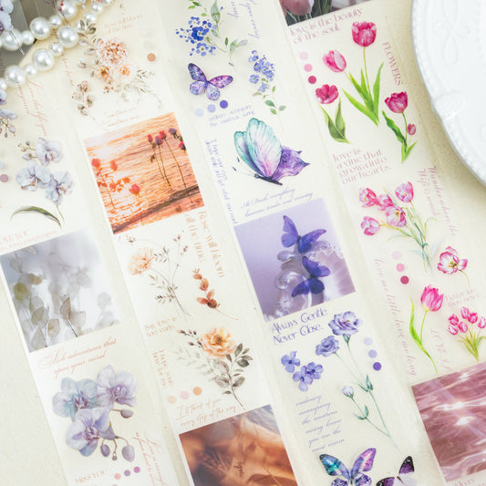 [2601-234] Leisure Time Series Botanical PET Washi Tape Journal Decoration 6 Styles