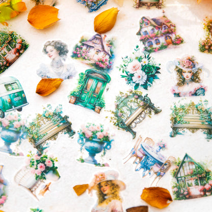 [2603-127] Dreamy Vintage Journal Collage Stickers 6 Styles