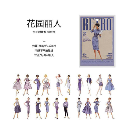 1185 Sticker Bag Nostalgia Fashion Show Collection - Memo Journals