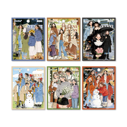 [2602-003] Cozy Vintage Character PET Stickers 6 Styles