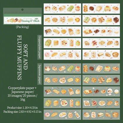 [2603-075] Food Die Cut Sticker Book 20 Sheets 4 Styles