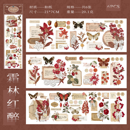 [2603-146] Forest Vintage Scrapbook Paper Stickers 4 Styles