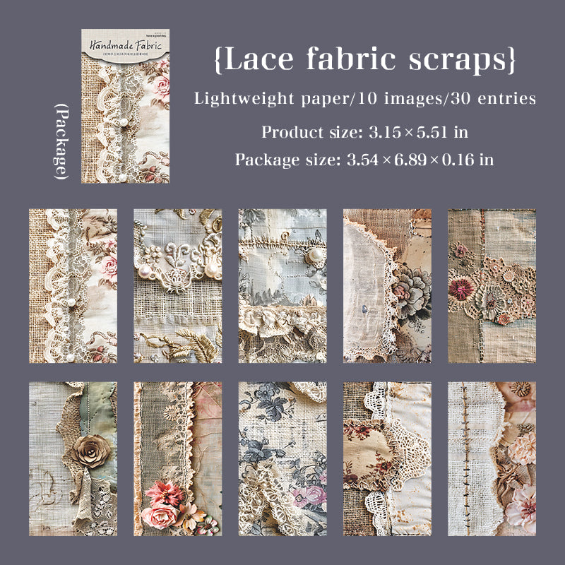 [2603-098] Fabric Texture Journal Collage Paper 6 Styles