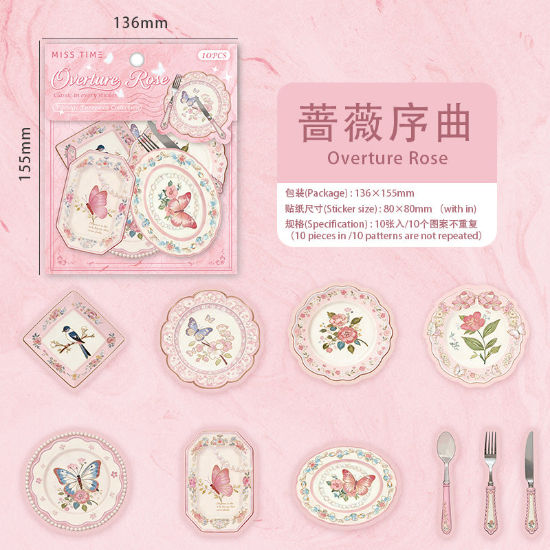 [2603-048] European Tableware Stickers 6 Styles