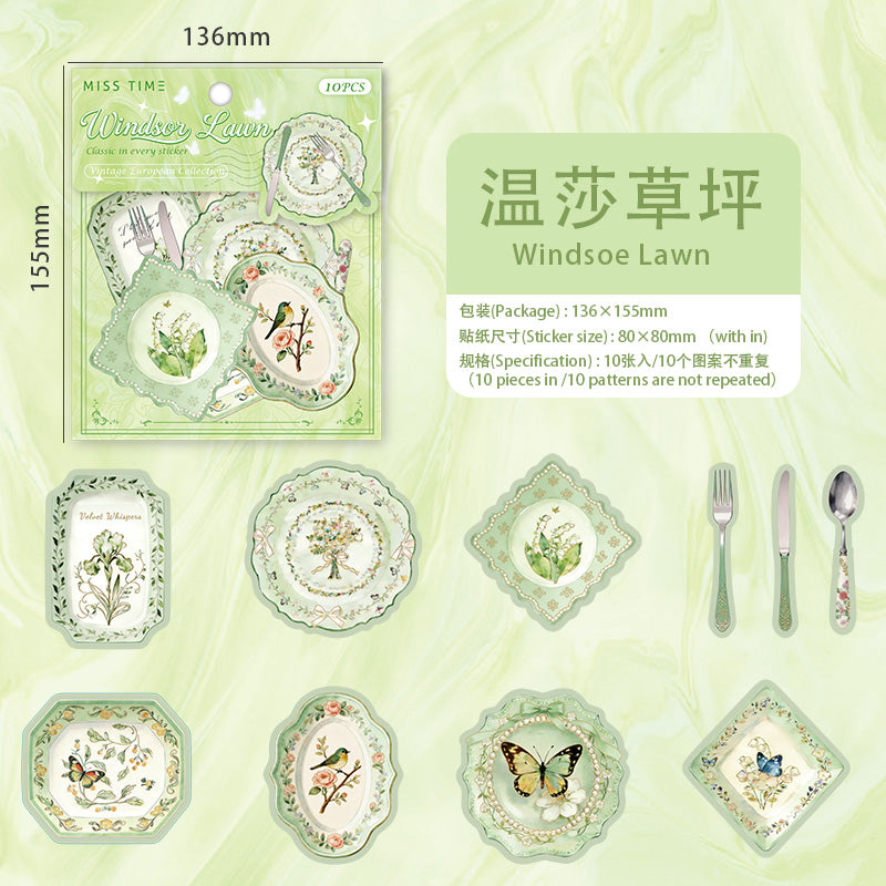 [2603-048] European Tableware Stickers 6 Styles