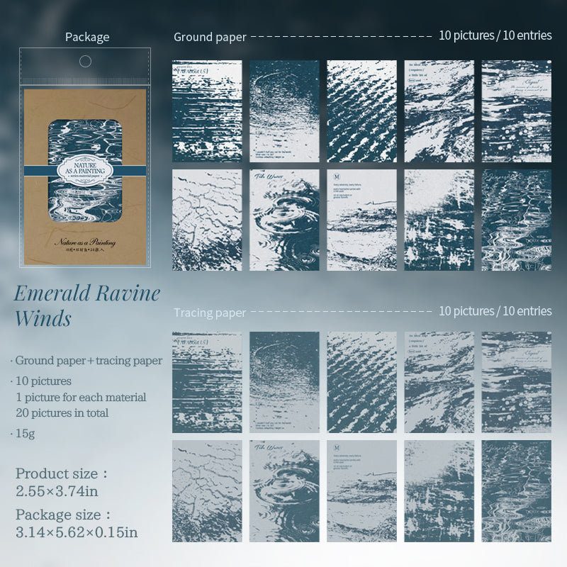 [2601-136] Botanical Texture Paper – Nature Collage Journaling Backgrounds (6 Designs)