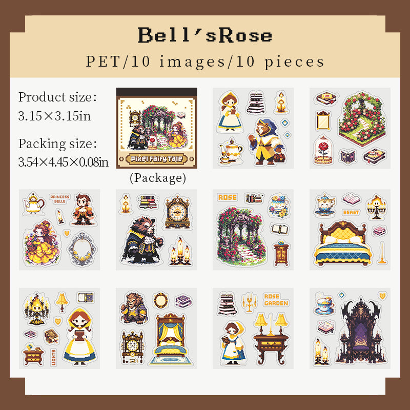 [2603-139] Pixel Fairy Tale PET Sticker Book 4 Styles