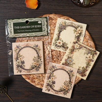 [2601-166] Poetic Blooms – Vintage Floral Frame Stickers (4 Designs)