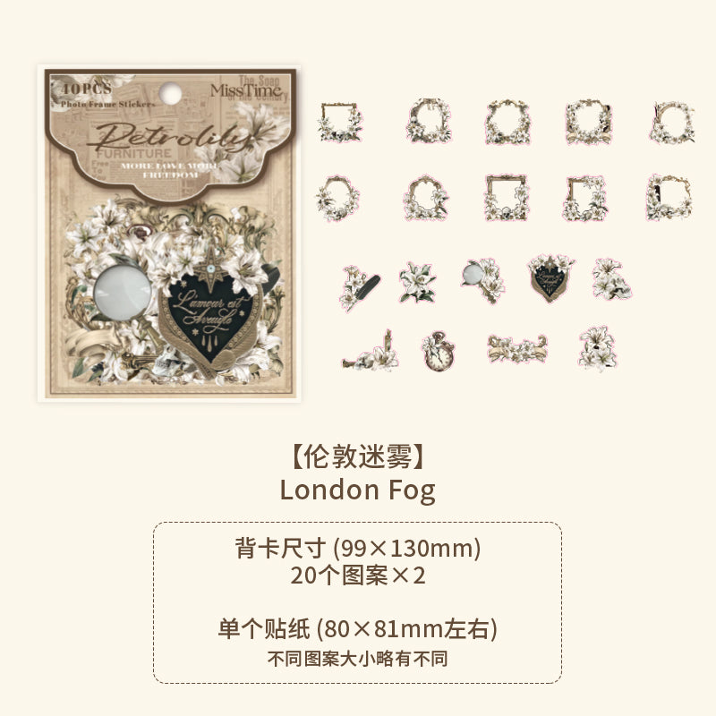 [2603-046] Vintage Floral Frame Stickers European Style 6 Styles