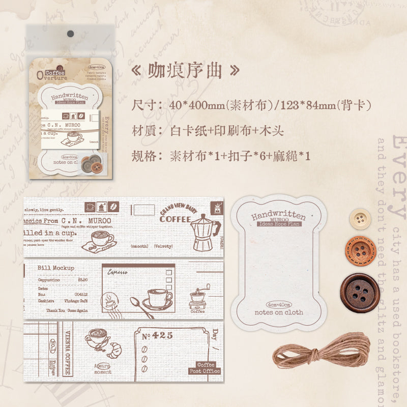 [2601-206] Handwritten Fabric Button Pack 4 Styles