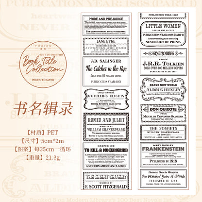 [2603-114] Typography Quote PET Tape 4 Styles