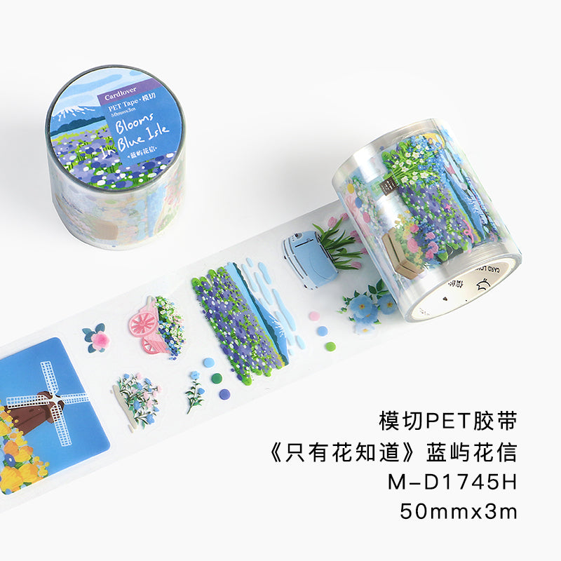[2603-040] Floral Die Cut PET Tape 4 Styles