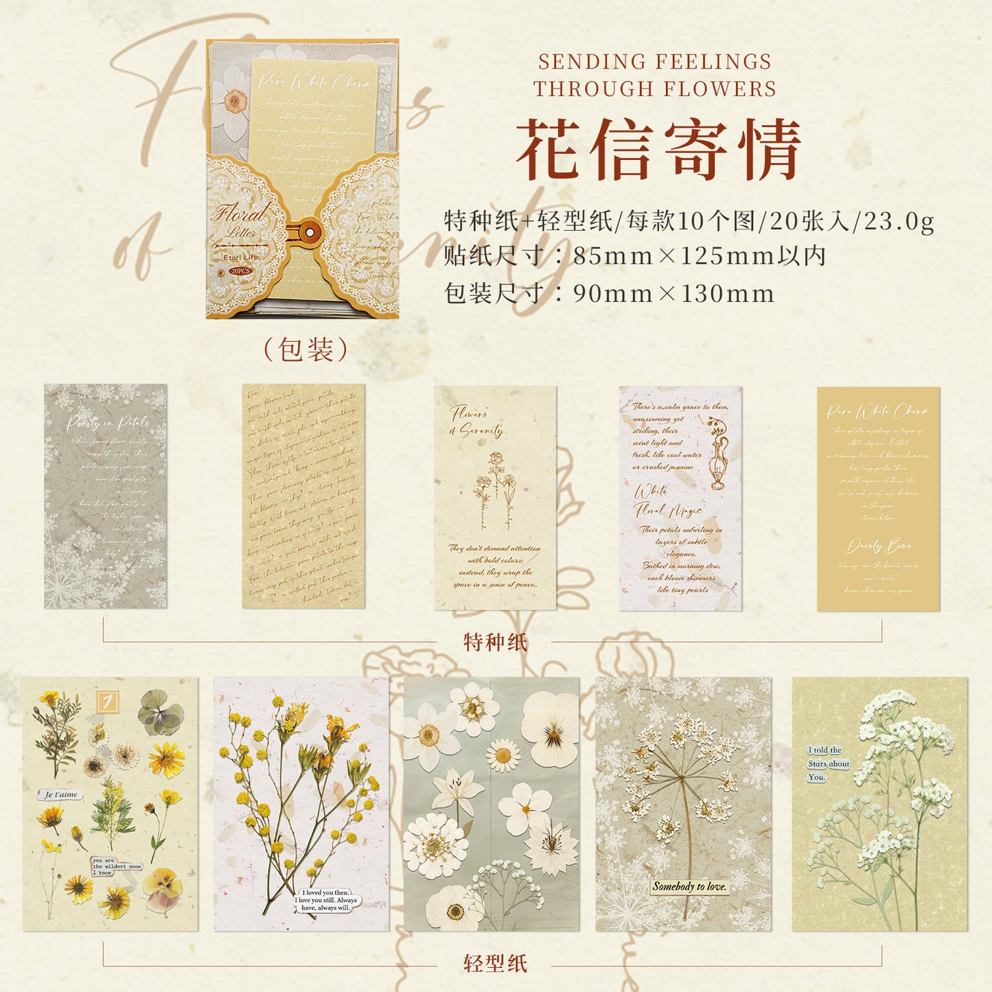 [2603-113] Botanical Journal Collage Paper 6 Styles