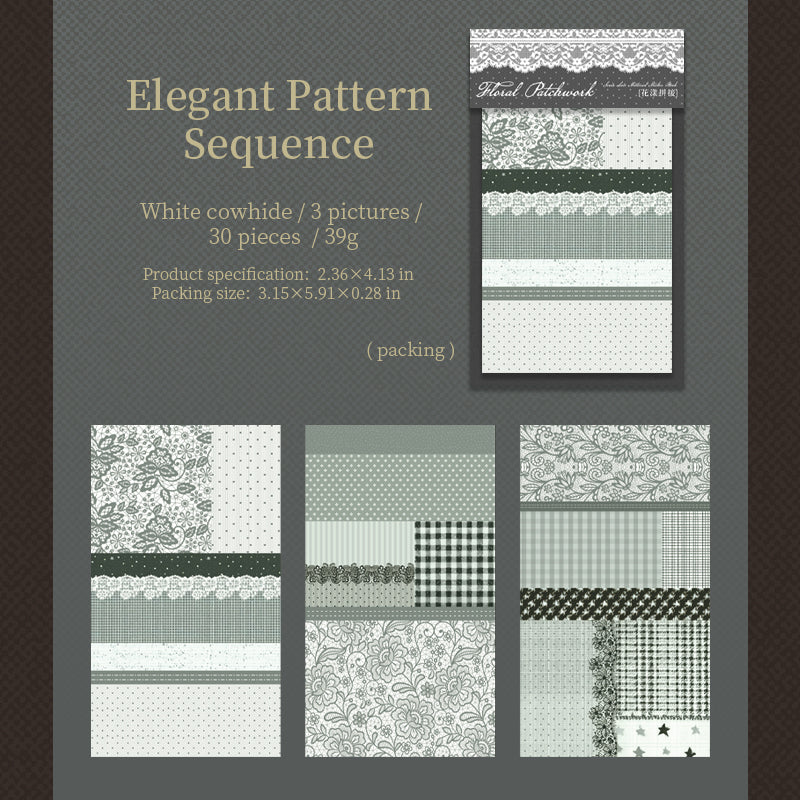 [2601-171] Floral Patchwork – Vintage Lace Collage Paper Pad (6 Designs)