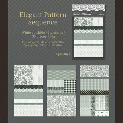[2601-171] Floral Patchwork – Vintage Lace Collage Paper Pad (6 Designs)