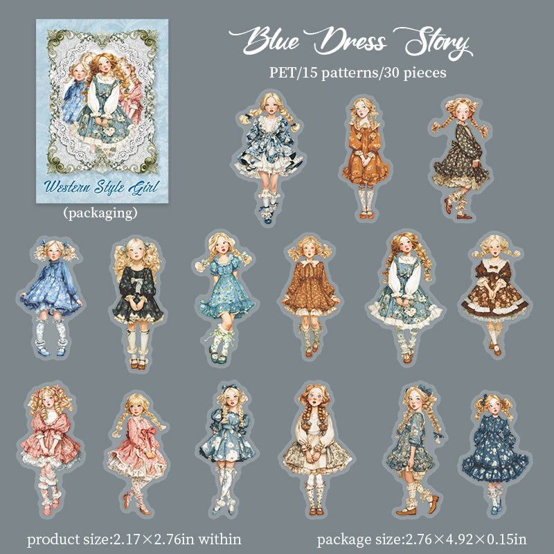 [2603-138] Vintage Girl PET Sticker Pack 4 Styles