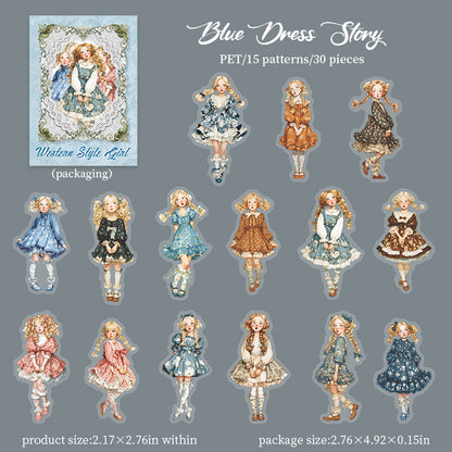 [2603-138] Vintage Girl PET Sticker Pack 4 Styles