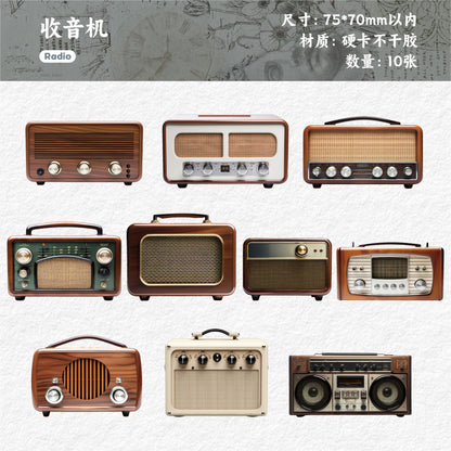 [2603-018] Vintage Audio Collage Stickers 6 Styles