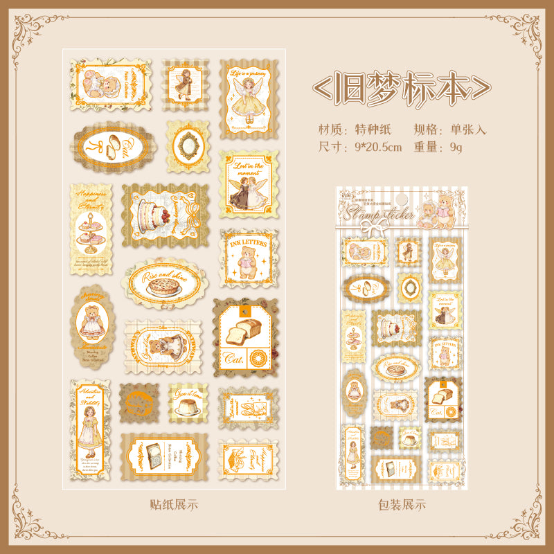 [2601-164] Stamp Tales – Gilded PET Vintage Labels (6 Designs)