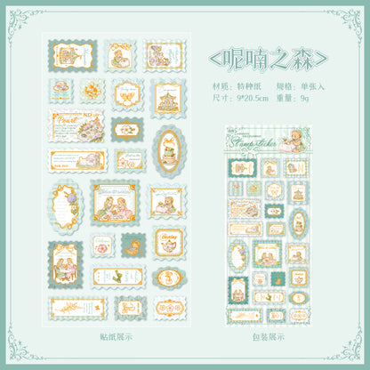 [2601-164] Stamp Tales – Gilded PET Vintage Labels (6 Designs)