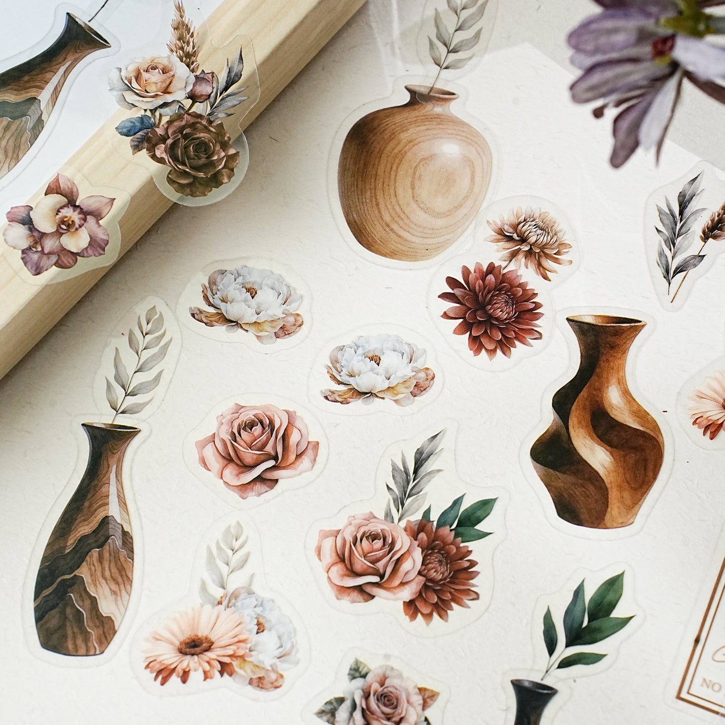 [2603-065] Modern Minimalist Floral Stickers 6 Styles