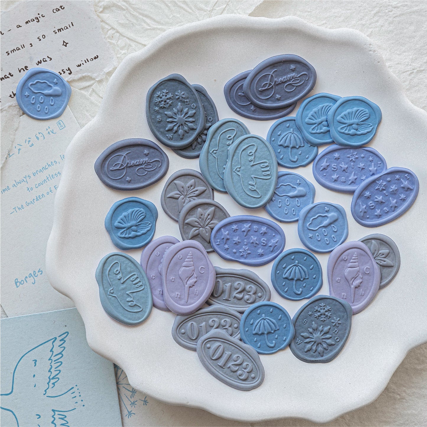 [2601-189] Mo Card Wax Seal Style PVC Stickers