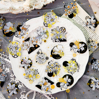 [2603-080] PET Gold Foil Vintage Collage Stickers 6 Styles