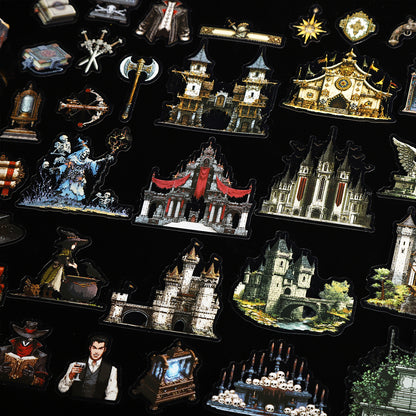 [2603-052] Gothic Dark Scene Stickers 4 Styles
