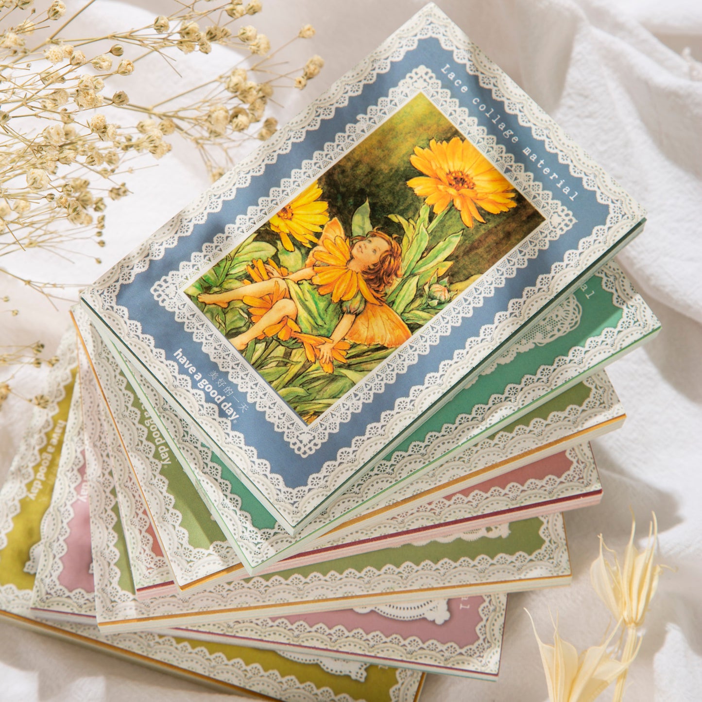 [2602-006] Lace Collage Journal Papers 6 Styles