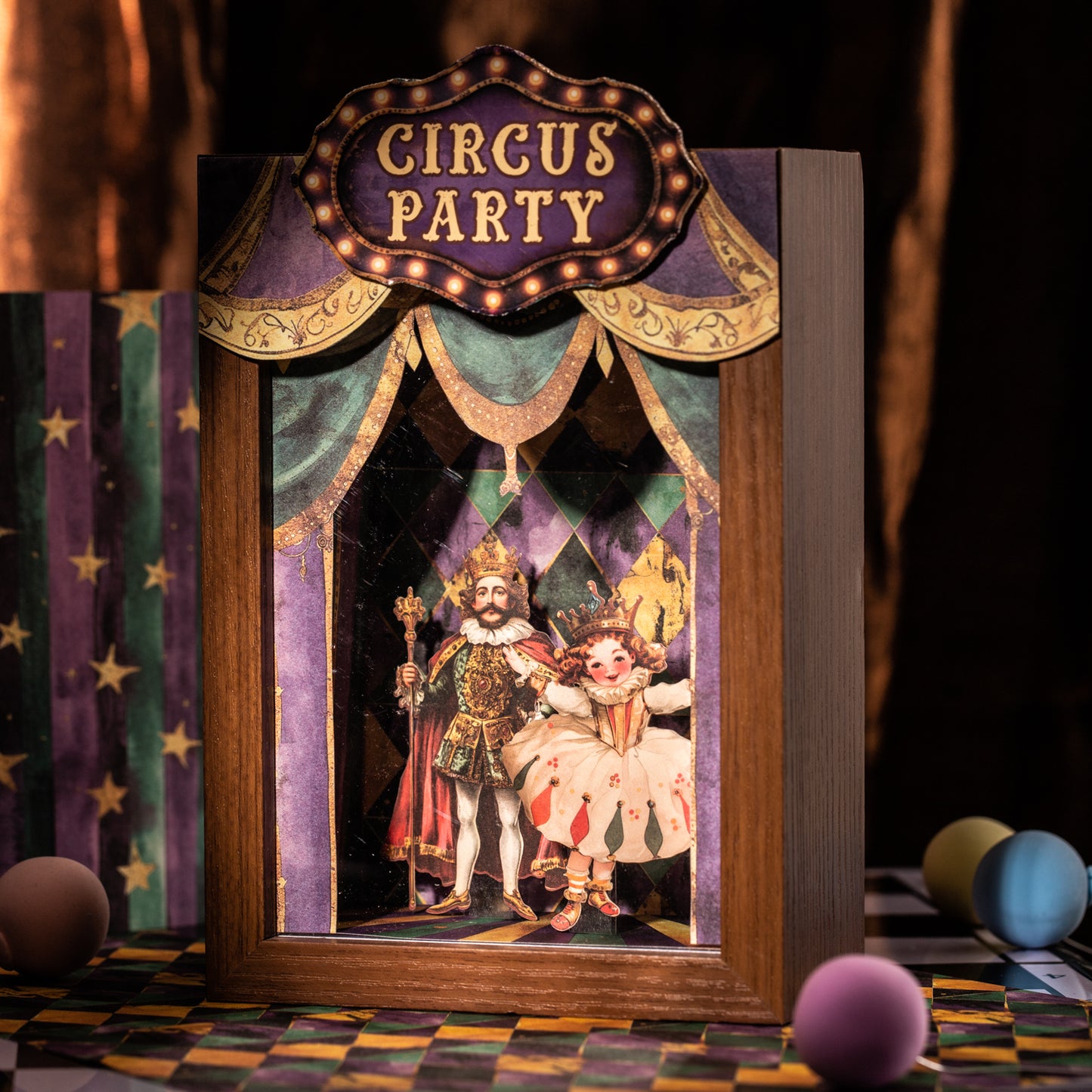 [2603-095] Vintage Circus Party Journal Background Paper 6 Styles