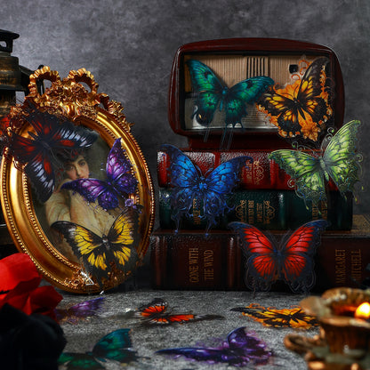 [2601-138] Lost Wonderland Gothic Butterfly Stickers – Dark Fantasy Foil Series (4 Designs)