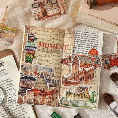 [2603-049] World Travel PET Stickers 20 Pieces 8 Styles