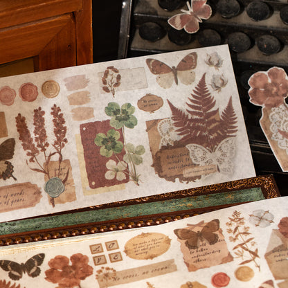 [2603-146] Forest Vintage Scrapbook Paper Stickers 4 Styles
