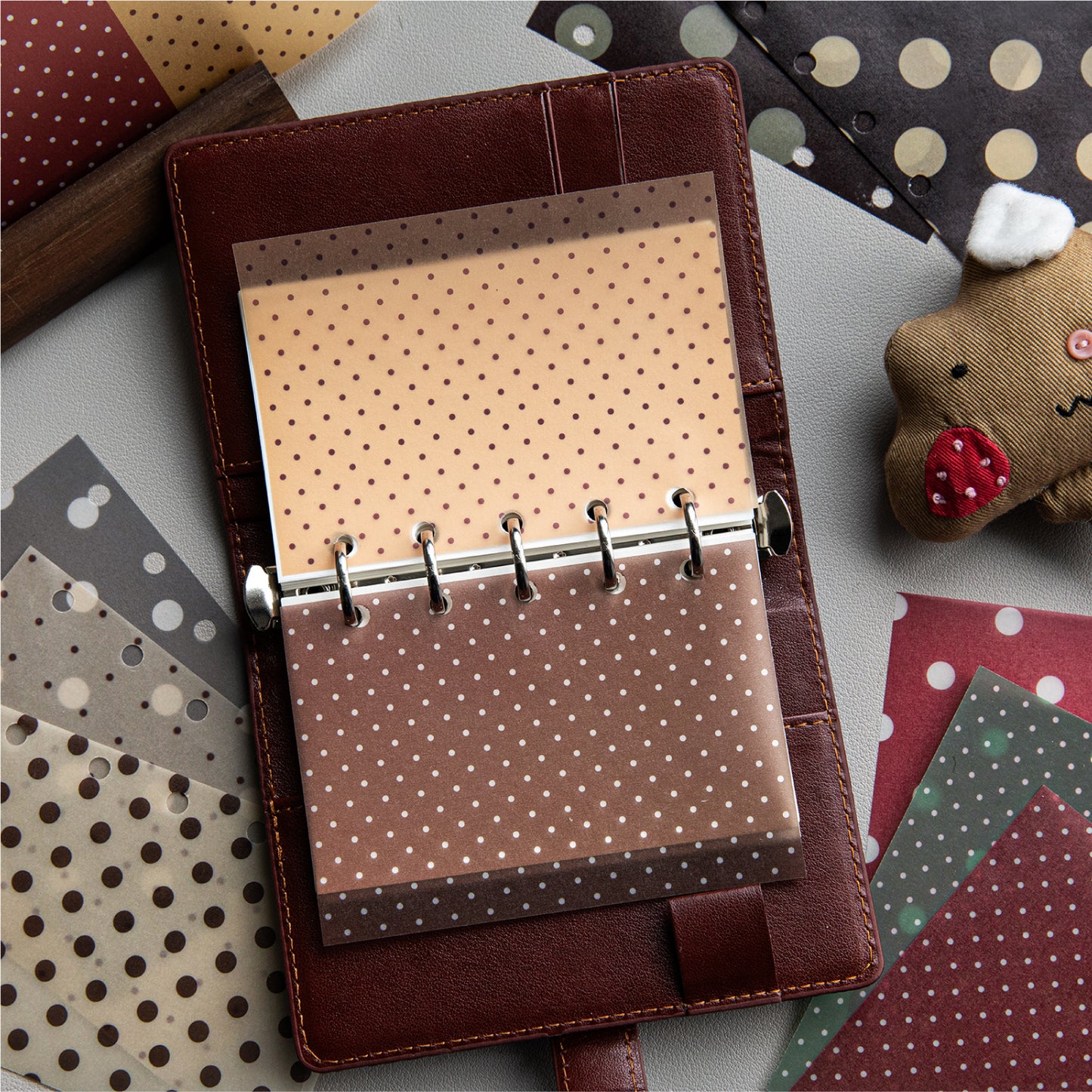 [2603-091] Dot Pattern Vellum Background Paper 4 Styles