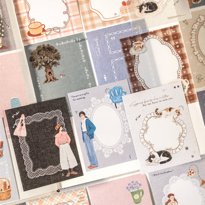 [2603-036] Hand Drawn PET Background Collage Stickers 6 Styles